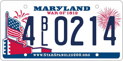 MD license plate 4BL0214