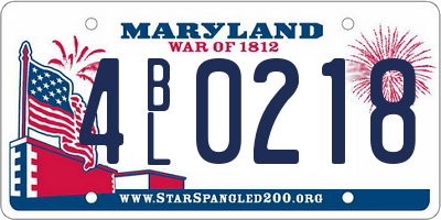 MD license plate 4BL0218
