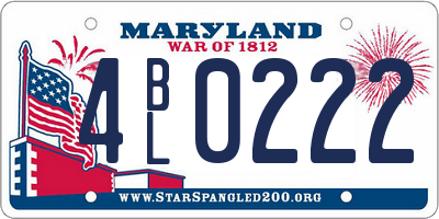 MD license plate 4BL0222