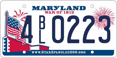 MD license plate 4BL0223