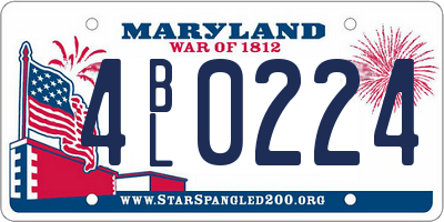 MD license plate 4BL0224
