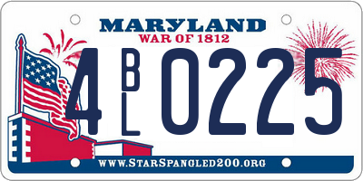 MD license plate 4BL0225