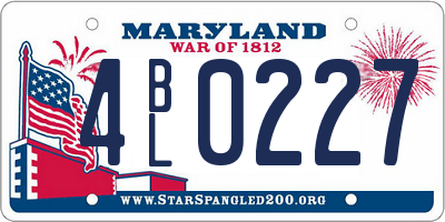 MD license plate 4BL0227