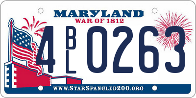 MD license plate 4BL0263