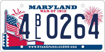 MD license plate 4BL0264