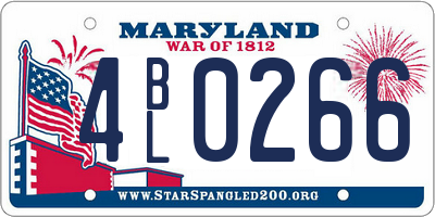 MD license plate 4BL0266