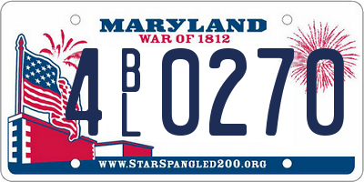 MD license plate 4BL0270