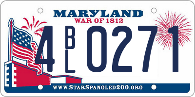 MD license plate 4BL0271