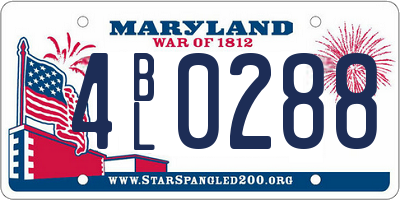 MD license plate 4BL0288