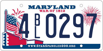 MD license plate 4BL0297