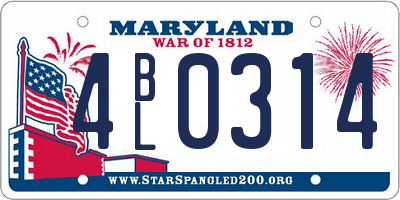 MD license plate 4BL0314