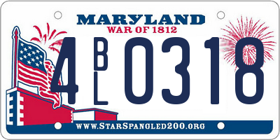MD license plate 4BL0318