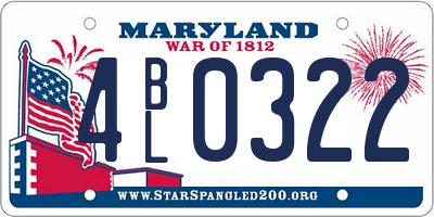 MD license plate 4BL0322