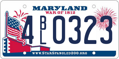MD license plate 4BL0323