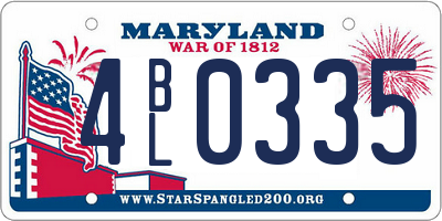 MD license plate 4BL0335