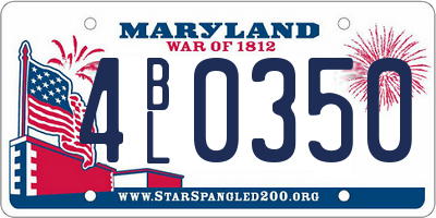 MD license plate 4BL0350