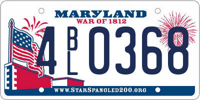 MD license plate 4BL0368