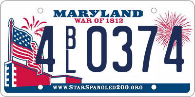 MD license plate 4BL0374