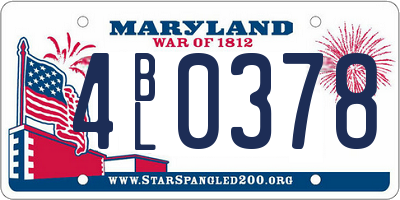 MD license plate 4BL0378