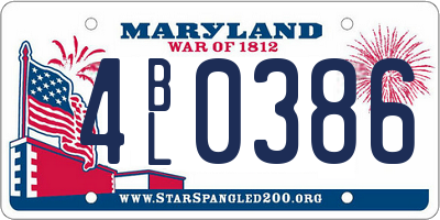 MD license plate 4BL0386