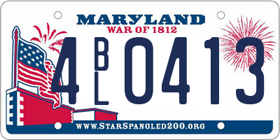 MD license plate 4BL0413