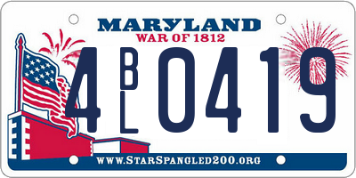 MD license plate 4BL0419