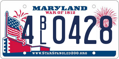 MD license plate 4BL0428