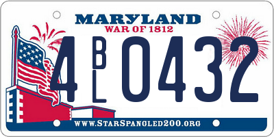 MD license plate 4BL0432