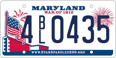 MD license plate 4BL0435
