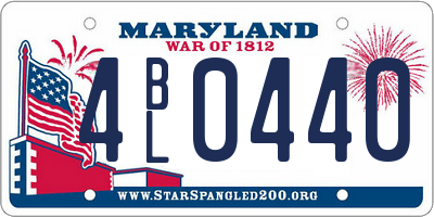MD license plate 4BL0440