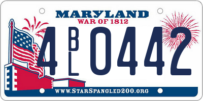 MD license plate 4BL0442