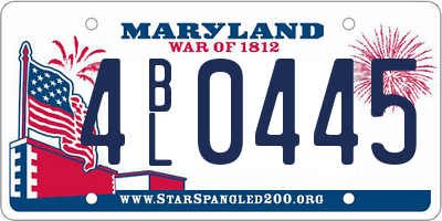 MD license plate 4BL0445