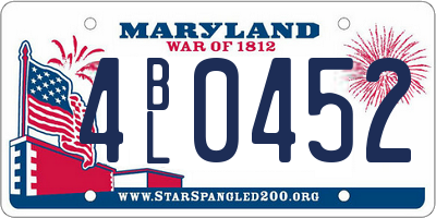 MD license plate 4BL0452