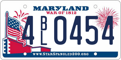 MD license plate 4BL0454