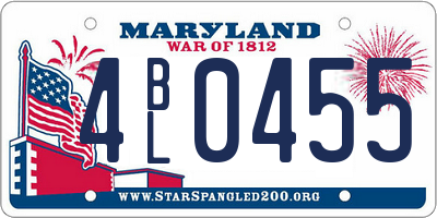 MD license plate 4BL0455