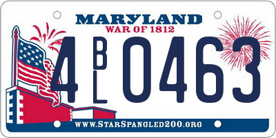 MD license plate 4BL0463