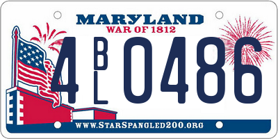 MD license plate 4BL0486