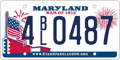 MD license plate 4BL0487