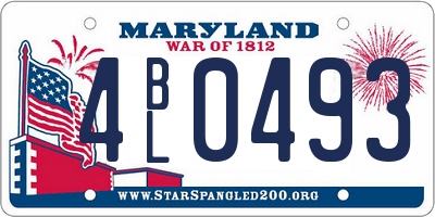 MD license plate 4BL0493