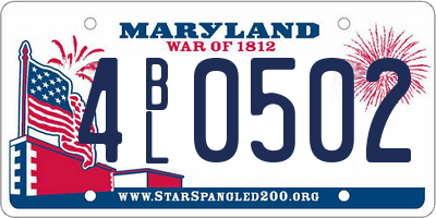 MD license plate 4BL0502