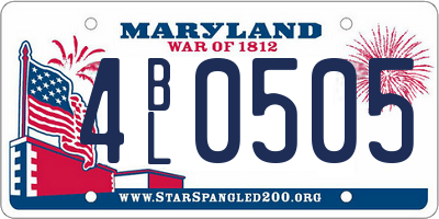 MD license plate 4BL0505