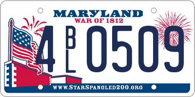 MD license plate 4BL0509