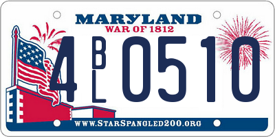 MD license plate 4BL0510