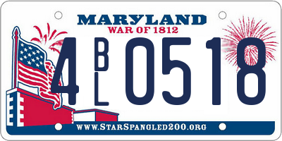 MD license plate 4BL0518