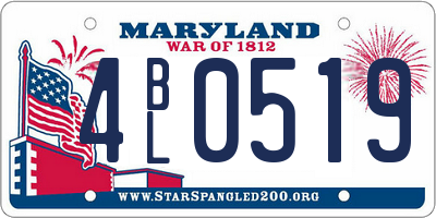 MD license plate 4BL0519