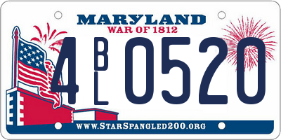 MD license plate 4BL0520