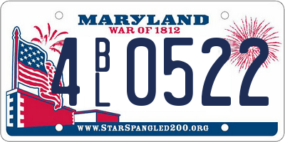 MD license plate 4BL0522
