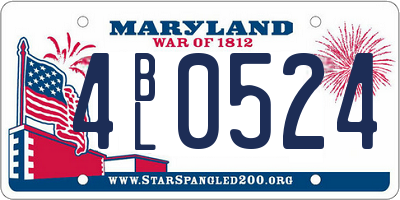 MD license plate 4BL0524