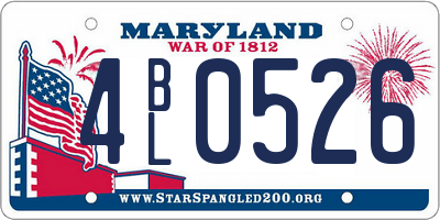 MD license plate 4BL0526