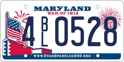 MD license plate 4BL0528